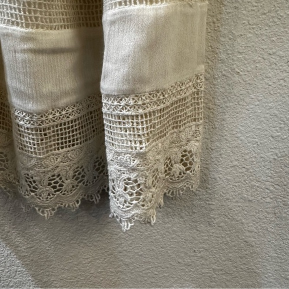 Alice + Olivia Danna Tie-Strap Short Dress‎ Crochet Embroidered White Size Small - Picture 8 of 11